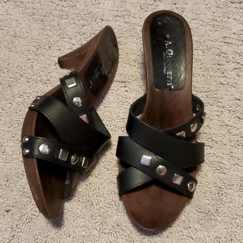 A GIANNETTI Studded Leather Sandals